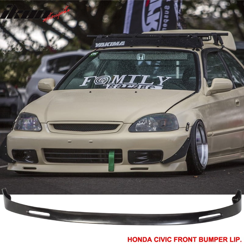 PU Compatible with 9900 Civic EK BYS Urethane Front Bumper Lip Spoiler
