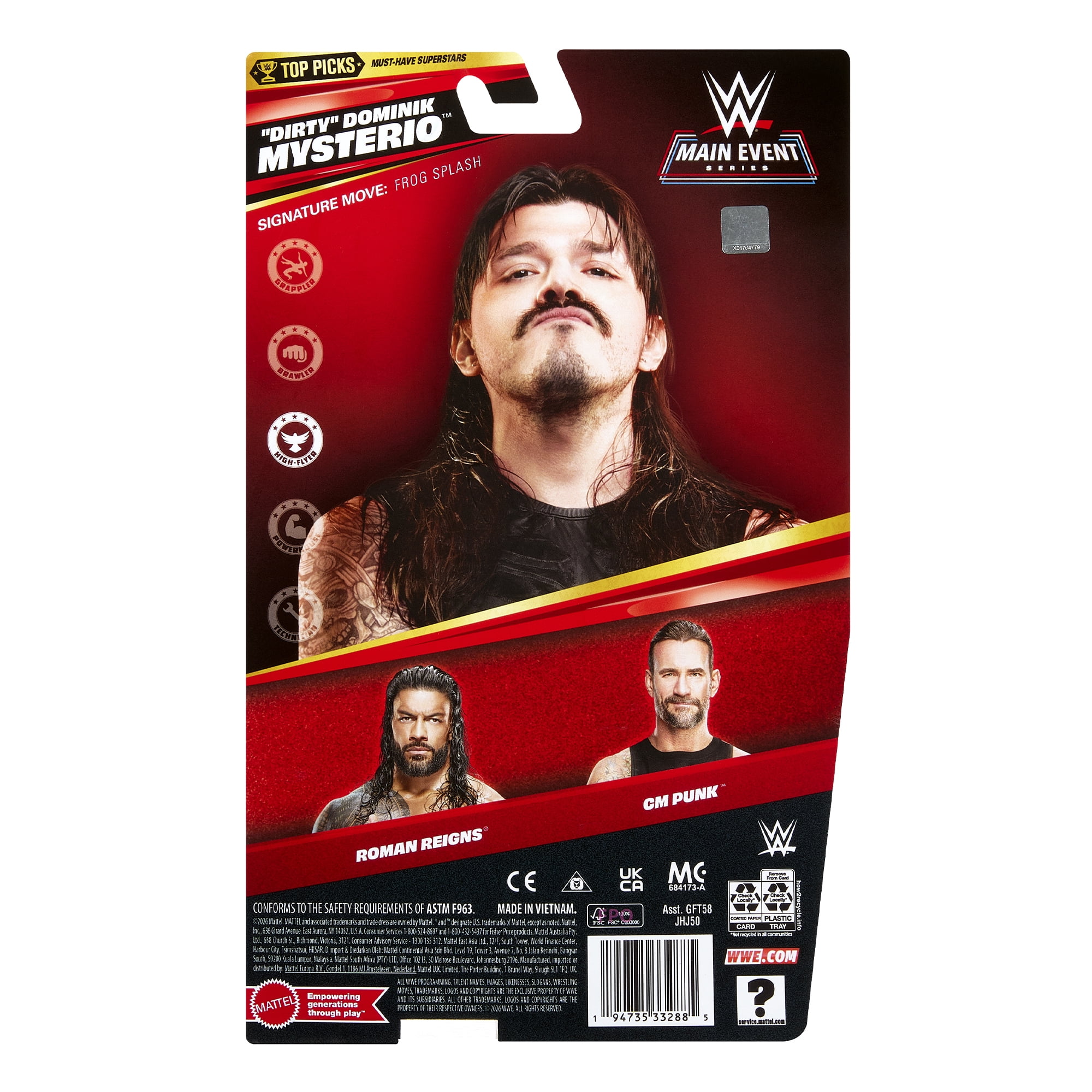 Dominik Mysterio - WWE Main Event Top Picks 2026 (Wave 3) Mattel WWE Toy Wrestling Action Figure