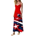 thumbnail image 7 of Vetsdori Summer Maxi Dress for Women's Red White and Blue Star Print Slip Dress 4th of July Ankle Length Tank,V-Neck Backless Womens Dresses Patriotic, 7 of 7