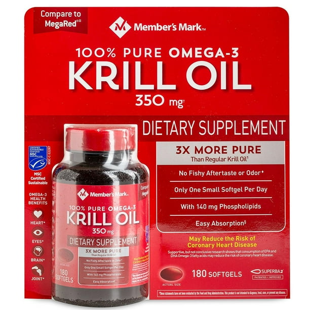 100 Pure Omega3 Krill Oil, 350 mg (180 ct.)
