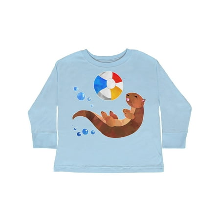 

Inktastic Cute Otter and Beachball Gift Toddler Boy or Toddler Girl Long Sleeve T-Shirt