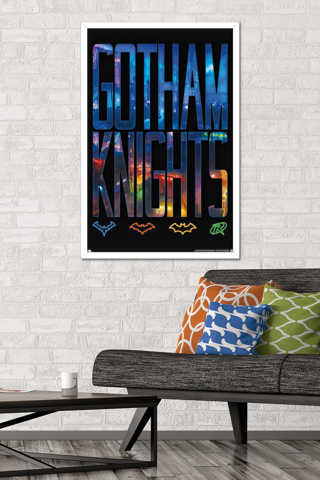 DC Comics Gotham Knights - Logos Wall Poster, 22.375" x 34" Framed