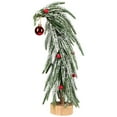thumbnail image 3 of Flocked Curved Artificial Christmas Tree with Red Ornaments - 15", 3 of 6