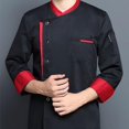 thumbnail image 2 of Chaqueta de manga larga para servicio de comida, uniforme de restaurante, color rojo, talla 3XL, como se describe un negro m, 2 of 9