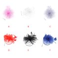 thumbnail image 2 of thinsony Chapeau de Mariage, Couvre-Chef en Plumes, Coiffe de Cocktail, Fleurs pour Cheveux - Rouge, 2 of 9