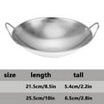 thumbnail image 3 of DMHW74S Double Ear Wok Pot Stainless Wok Cookware Nonstick Skillet Pot Round Bottom Wok Deep Frying Pan For Home Restaurant 10inch, 3 of 4