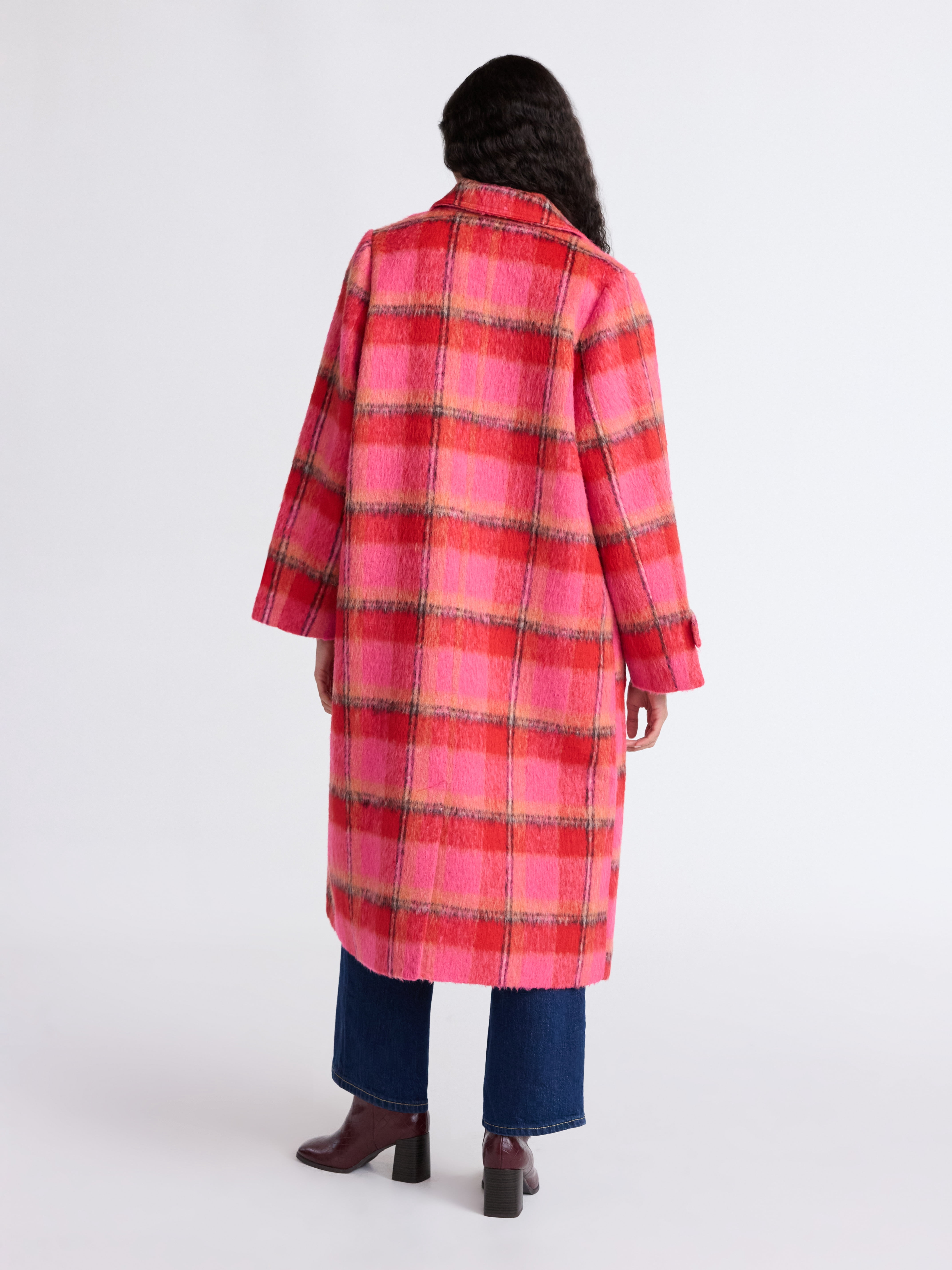 Free Assembly Women's and Women's Plus Long Wool Blend Coat, Sizes XS-4X