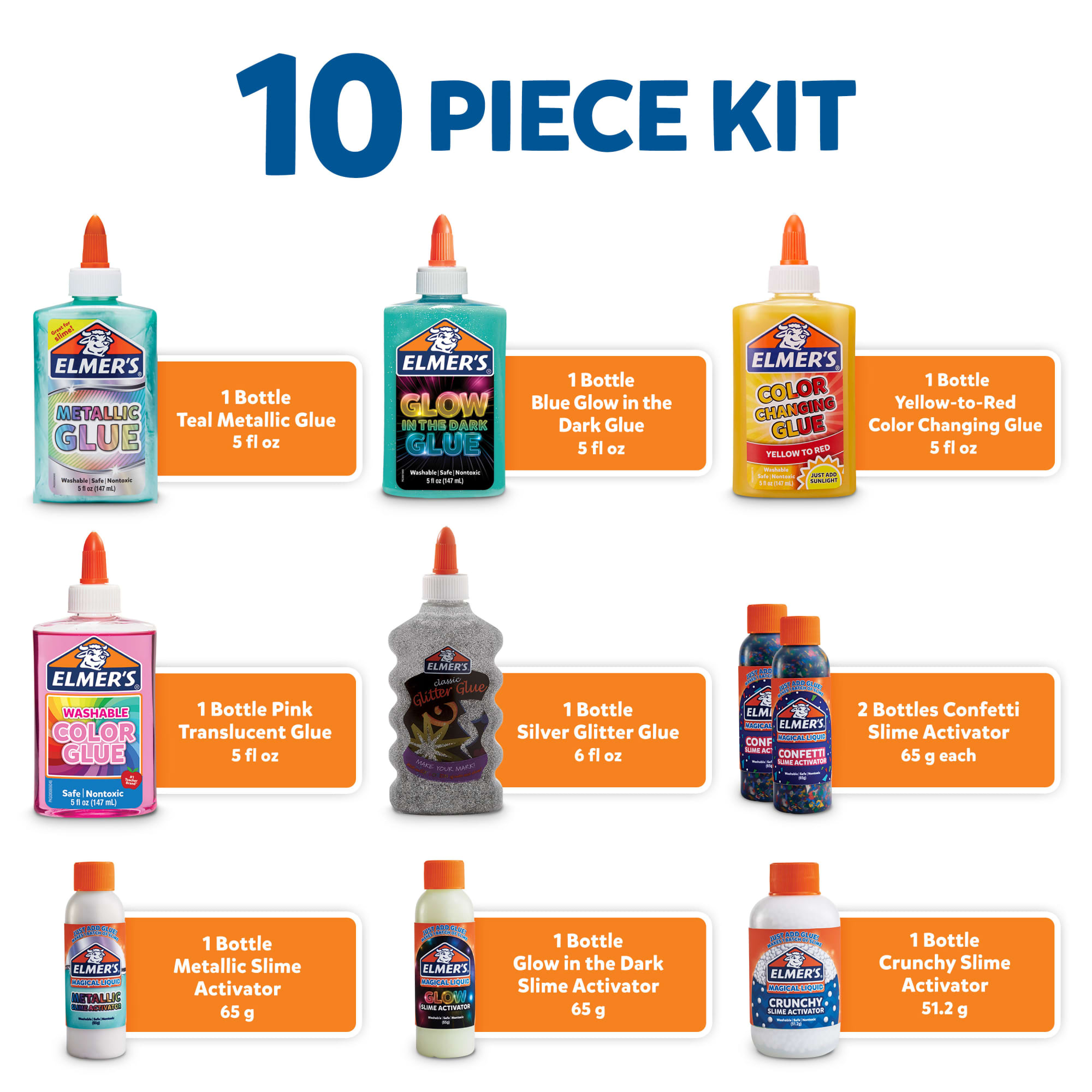 Elmer's Celebration Slime Kit, 10-Count photo 2