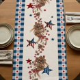 thumbnail image 5 of Table Runners 72 Inches Long Dress Scarves, Independence Day Farmhouse Kitchen Table Runner, Coffee Tablerunners, Red Blue Stars Stripes Flag Wood Plaid 16x72 Inch, 5 of 9