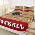 thumbnail image 3 of jejeloiu Football Sport Lover Bed Sheets,Rugby Helmet King Sheets,Red Brown Sheet Set For Teens,Ultra Soft Home Decor,4-Piece, 3 of 7