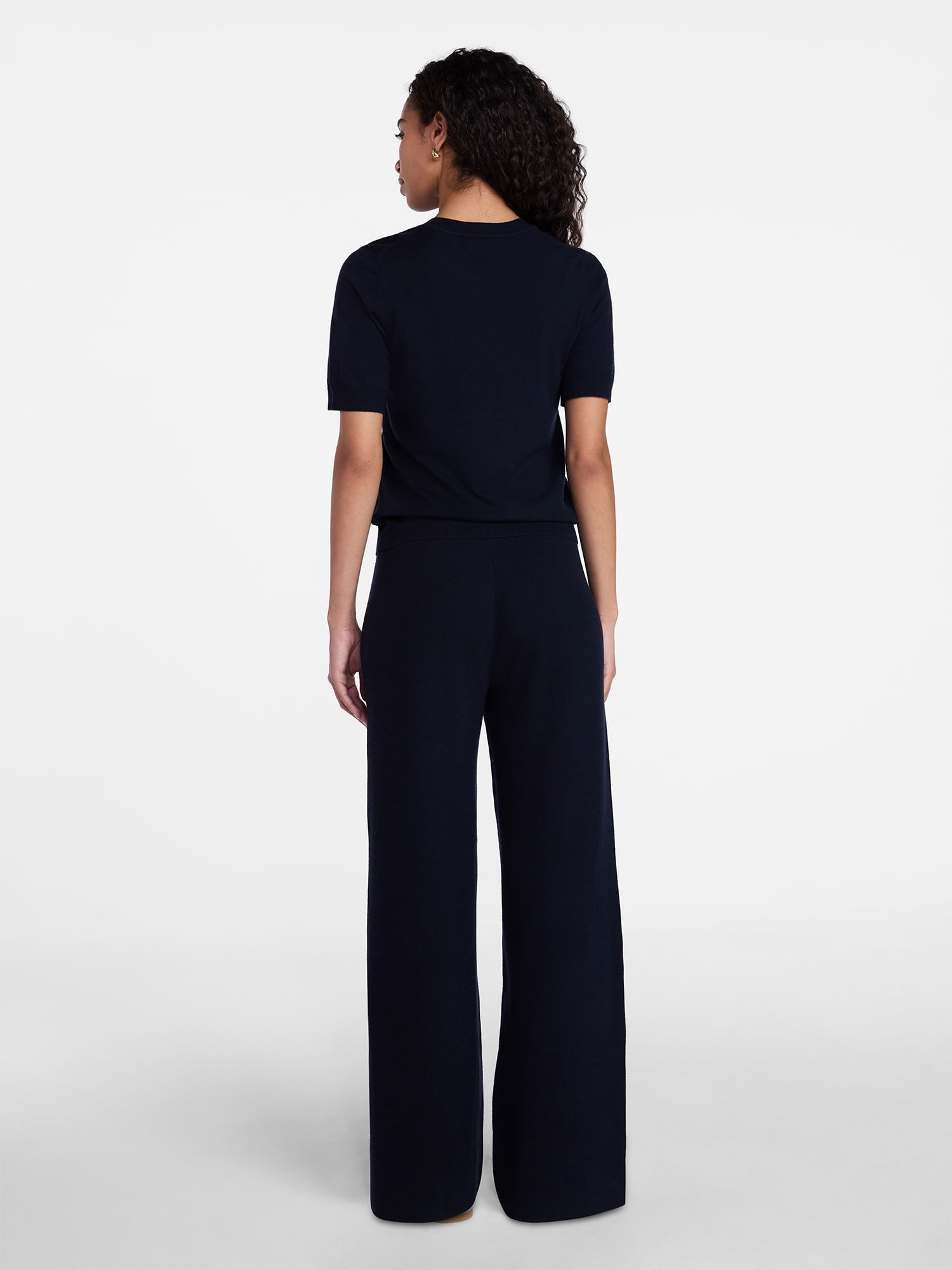Time and Tru Women's and Women’s Plus Short Sleeve Sweater and Pants Set, 2-Piece, Sizes XS-4X