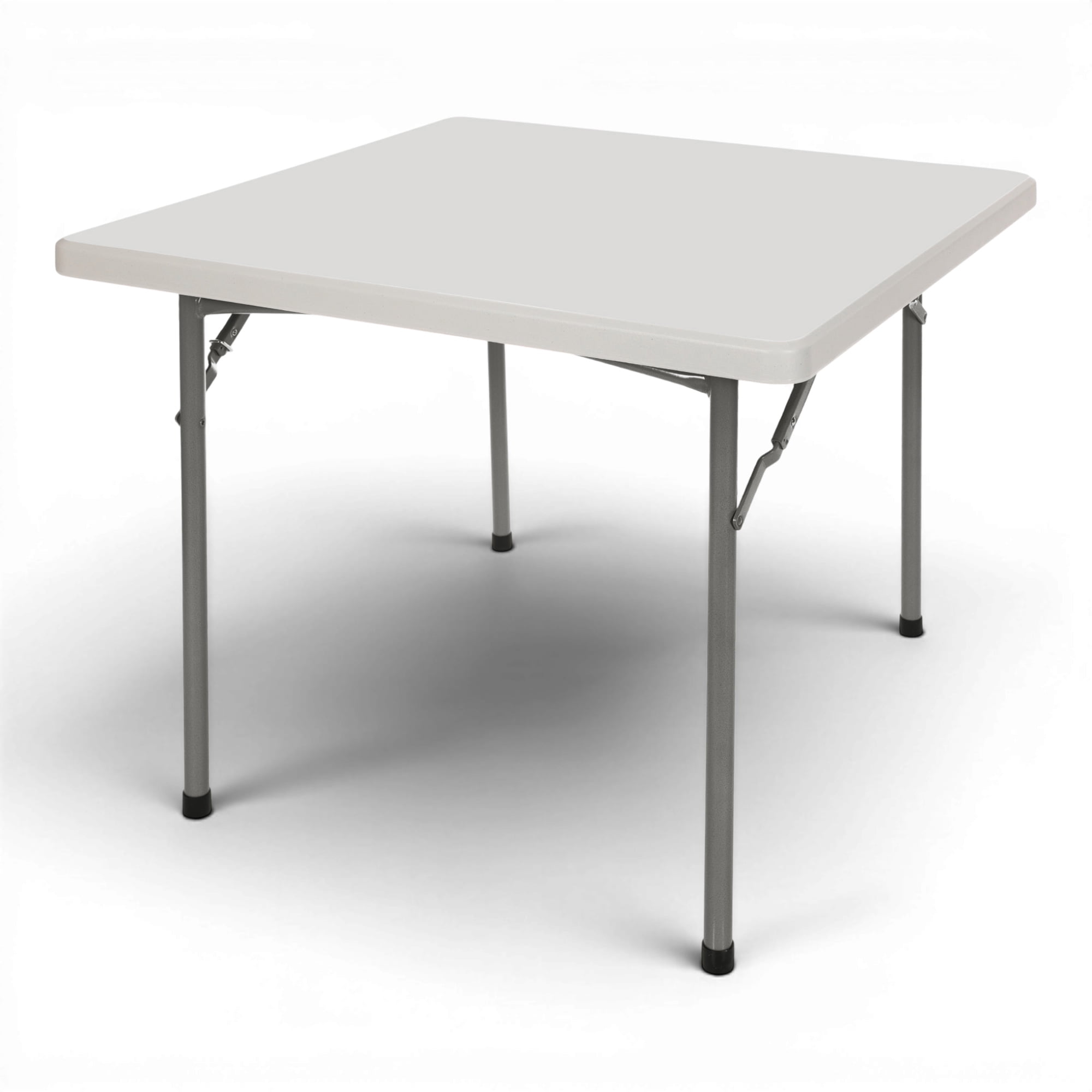 Hampden Furnishings Baldwin 5-Piece Folding Dining Set, 36" Square Table & 4 Gray Resin Chairs
