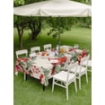 thumbnail image 3 of Outdoor Tablecloth with Umbrella Hole and Zipper, Cardinal Bird Rectangle Table Cloth 60x120 Inch Waterproof Tablecloth, Pine Cones Poinsettia Berry Floral Beige Picnic Table Cover for Patio Camping, 3 of 7
