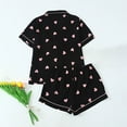 thumbnail image 5 of Fznquz Cute Plus Size Pajamas for Women Button Up 2 Piece Pajama Short Sleeve Tops and Shorts Womens Pj Set, 5 of 9
