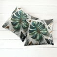 thumbnail image 4 of Ambesonne Monstera Throw Pillow Cover Pack of 2, Abstract Mid Century Art, 2 Pcs-28"x28", Fern Green Teal and Pale Grey, 4 of 5