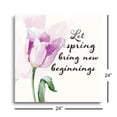 thumbnail image 3 of Spring New Beginning Blush Purple Floral 24 x 24 Glass Wall Hanging Sign, 3 of 4