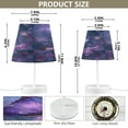 thumbnail image 3 of WOBOGO Sakura Purple Butterfly Table Lamps Bedroom 3-Speed Dimmable Farm Style with Fabric Shade for Reading and Home Office, 3 of 8