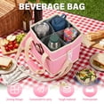 thumbnail image 5 of 4 Cup Drink Carrier with Adjustable Divider Insulated Tote Bag with Detachable Shoulder Strap Portable Water Bottle Bag Reusable Drink Holder for Car Delivery Picnic Travel, 5 of 10