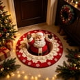 thumbnail image 6 of AZXY Christmas Decorations 3D Santa Round Rug, Visual Illusion Crystal Velvet Floor Mat, Holiday Circular Area Rug for Entryway Living Room Bedroom Indoor Xmas Home Party Tabletop Decor, 6 of 6