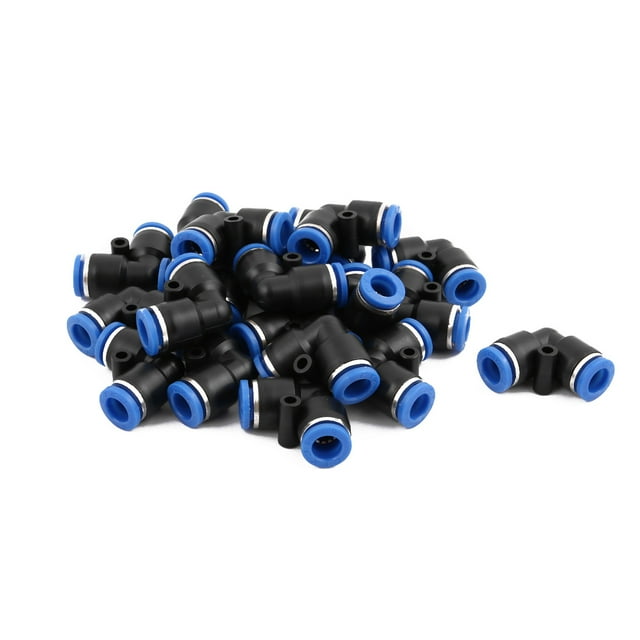 20 piezas de conector rápido de manguera neumática en forma de L de 8 mm de diámetro