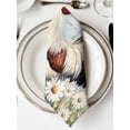 thumbnail image 2 of nqOlkjepod White Vintage Rooster Cloth Napkins Set of 8 Reusable Dinner Napkins, Spring Flower Pastoral Animals Cocktail Napkin Washable Table Napkins for Wedding/Holiday Party/Baby Shower 20"x20", 2 of 8