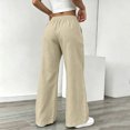 thumbnail image 5 of VBVC Women's Cotton Linen Pants with Pockets , Drawstring Wide Leg Sweatpants For Women, S-3XL, 5 of 9