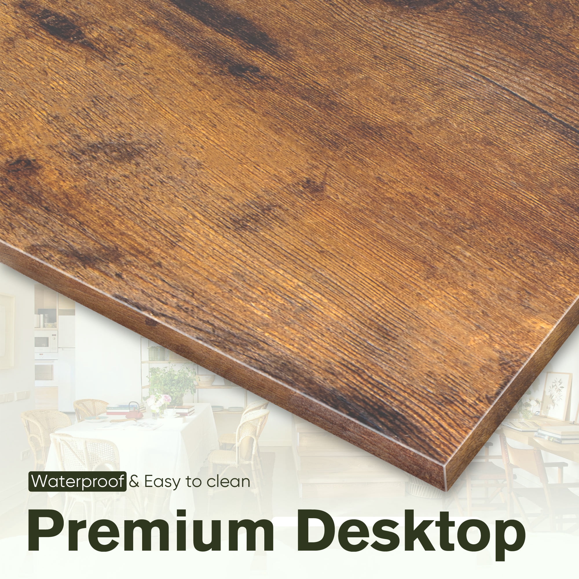 Vineego L-Shaped Computer Desk Modern Corner Desk with Small Table,Rustic Brown