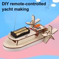 thumbnail image 4 of 1 Set DIY Remote Control Boat Model Kit Handmade Wooden Puzzle RC Ship Building Crafts STEM Educational Physics Science Experiment Toy, 4 of 8