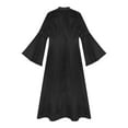 thumbnail image 6 of iiniim Women's Rhinestones Trim Clergy Church Choir Robe Button Loose Maxi Dress Priest Pulpit Robes Black XL, 6 of 7