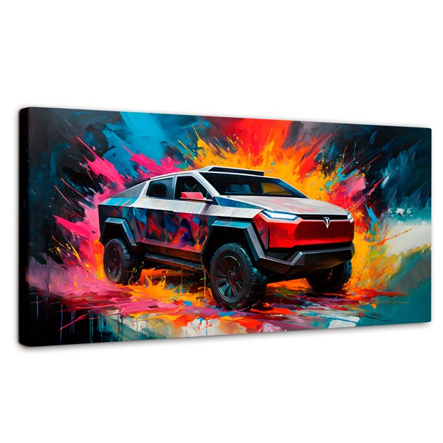 Cuadro Decorativo Canvas Cyber Colors Truck 140x70
