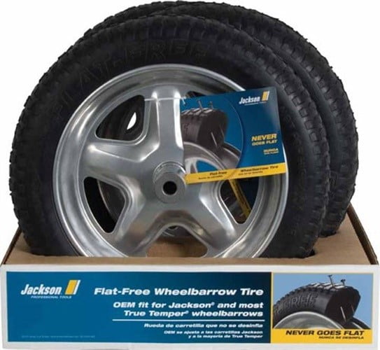 Dia. JACKSON FFTCC-GR Wheelbarrow Tire,Ribbed,16 In 