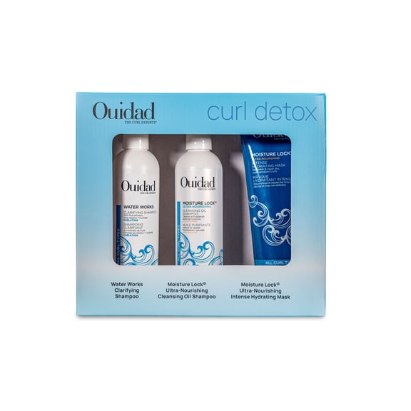 Ouidad Curl Detox - Water Works Clarifying Shampoo, Moisture Lock Ultra-Nourishing Cleansing Oil Shampoo, Moisture Lock Ultra-Nourishing Intense Hydrating Mask