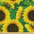 thumbnail image 2 of Ambesonne Floral Fabric by the Yard Upholstery, Autumn Sunflowers Leaves, 2 Yards, Earth Yellow and Fern Green, 2 of 5