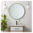 thumbnail image 2 of Better Bevel 30” x 30” Sage Green Rubber Framed Mirror | Round Bathroom Wall Mirror, 2 of 9