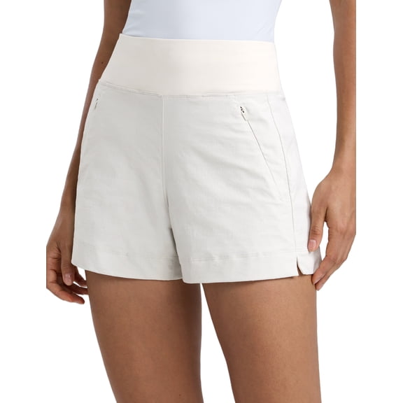CRZ YOGA Women's Lightweight Hiking Shorts 4'' Stretch for Athletic Summer Travel Outdoor Golf with Zip Pockets