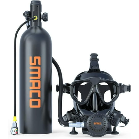 2L Scuba Tank S700PLUS Oxygen Diving Tank Diving Equipment with Hand Pump Black
