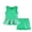 Green, variant on LittleSpring Little Girls Summer 2 Piece Outfits Kids Ruffle Tank Top and Shorts Sets Beach Clothes Hot Pink Size 7-8
