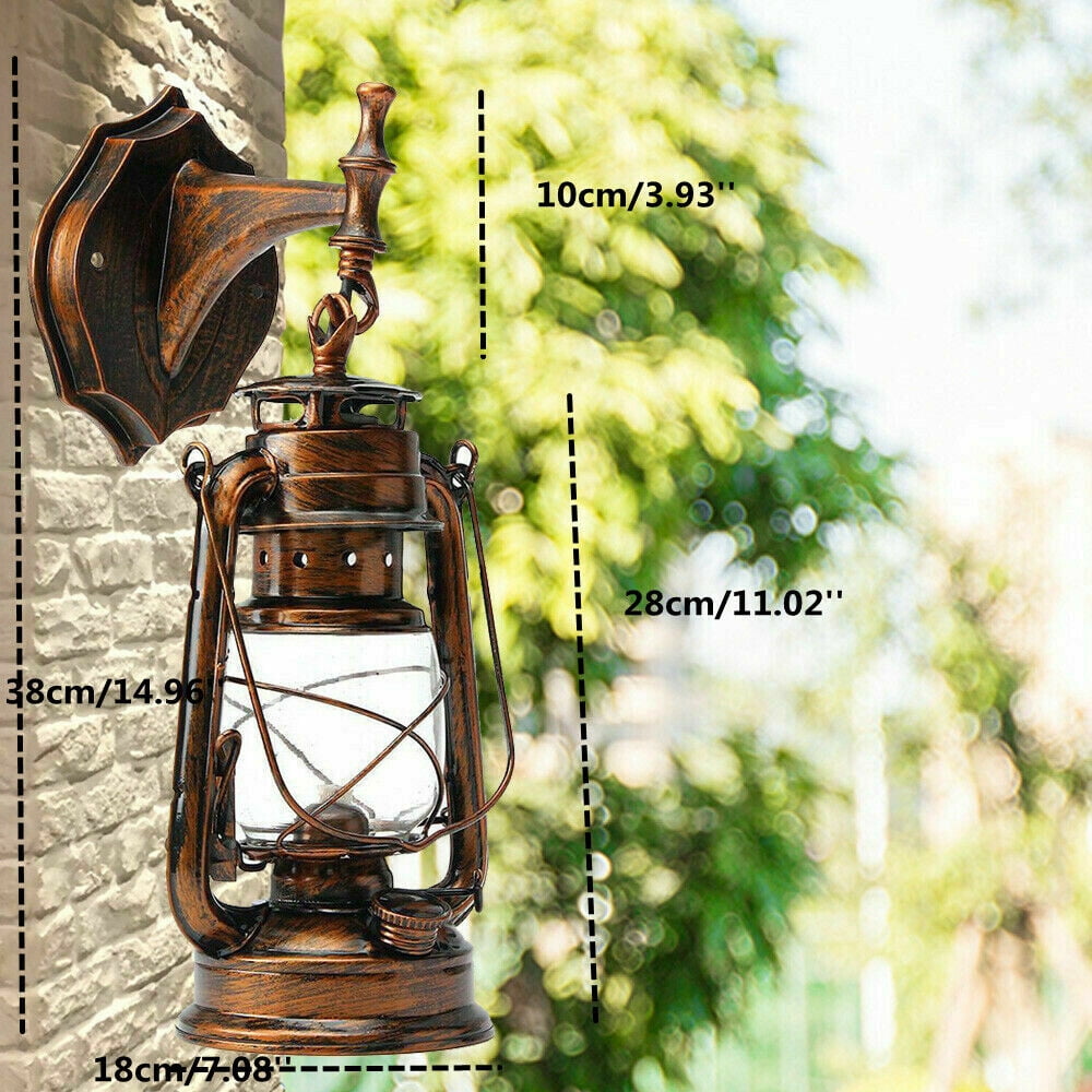 E27 Vintage Lantern Rustic Wall Light Retro Lamp Outdoor Porch Sconce Fixture Decor