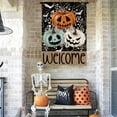 thumbnail image 4 of Halloween Boo Welcome House Flag Double Sided 28 x 40 Inch,Spooky Ghost Pumpkin Burlap Large Garden Flag for Halloween Farmhouse Holiday Yard Seasonal Outdoor Outside Decoration, 4 of 6