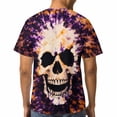 thumbnail image 5 of LAOLIUSN Men's Laughing Skull T-Shirt, Purple and Orange Tie-Dye Graphic Tee, 3D Printed Stretch Top,4XL, 5 of 7