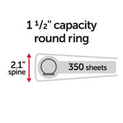 OfficeMax Durable Reference Binders with Round Ring 1-1/2, Black