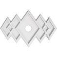 thumbnail image 1 of Ekena Millwork CMP18X12ZE-02000 2 in. ID x 5.5 in. Rectangle Zoe Architectural Grade PVC Contemporary Ceiling Medallion, 1 of 1