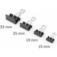 thumbnail image 4 of - Juego de 24 clips para documentos - 32 mm - Caja de clips de papel multifunción - Clips para carpetas - Clip de papel de metal para notas - Papel de carta - Clip para suministros de oficina - Negro, 4 of 5