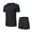 Black, variant on Men's Workout 2 Piece Sets Athletic Shorts Short Sleeve T Shirt Basketball Football Training Running Gym Outfits Summer Gift Gray