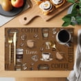 thumbnail image 2 of Placemats 1 Pack, Coffee Theme Woven Placemat, Linen Place Mats for Kitchen/Dining Tables, Funny Brown Vintage Beans Latte Tea Cup Washable Table Mats for Party, 2 of 8