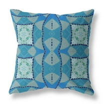 Amrita Sen Suede Aqua Sky Blue Zippered Pillow With Insert CAPL488FSDS-ZP-16x16
