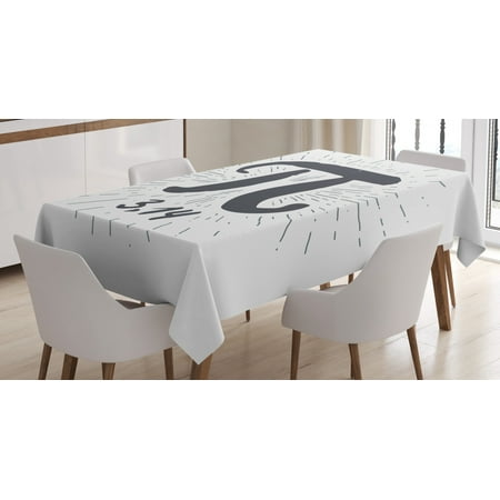

Pi Tablecloth Hand Drawn Look Grunge Design Math Themed Number Icon with Lines Image Rectangular Table Cover for Dining Room Kitchen 60 X 90 Coconut and Dark Blue Grey by Ambesonne