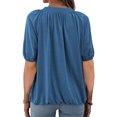 thumbnail image 4 of Short Sleeved Women's Solid Color Crew Neck Casual Shirt Tops, 4 of 4