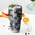 thumbnail image 4 of 30oz Pioneer Flower Floral Print Pattern Tumbler, Double Wall Vacuum Insulated Cup, BPA-Free Leak Proof Lid & Reusable Straws, Hot 12h, Cold 34h, 4 of 6