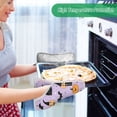 thumbnail image 2 of Yayeee Pot Holders Kitchen Heat Resistant with Pocket 7"x9.8" Cotton Oven Cooking Hot Pads, Light Purple Halloween Black Cat, 2 of 7